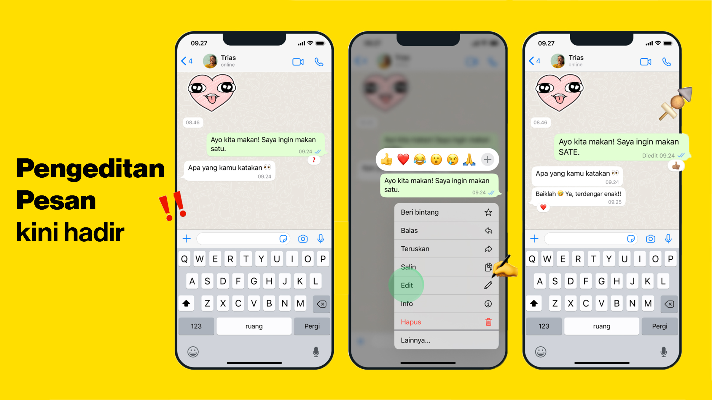 Tips Cara Atasi Kesulitan Gunakan Fitur Edit Chat di Whatsapp